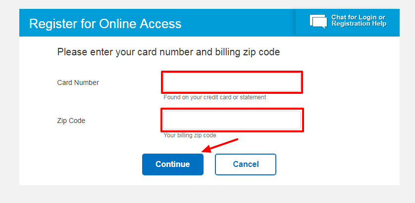 Chevron card Registration