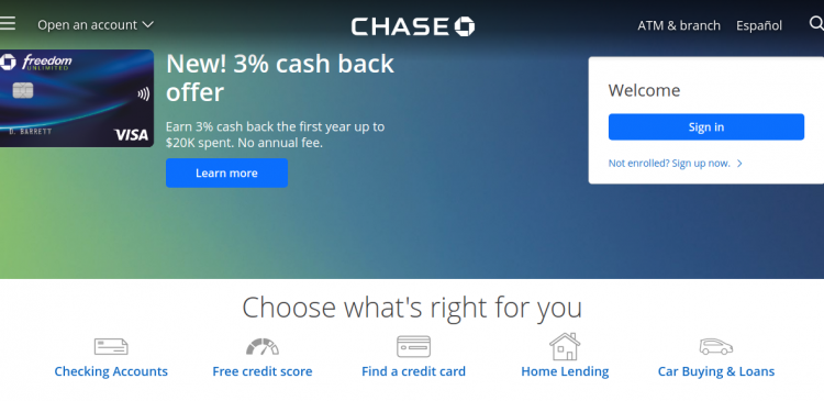 chase online applications