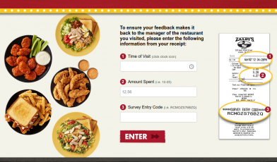 ZAXBY’S Guest Satisfaction Survey