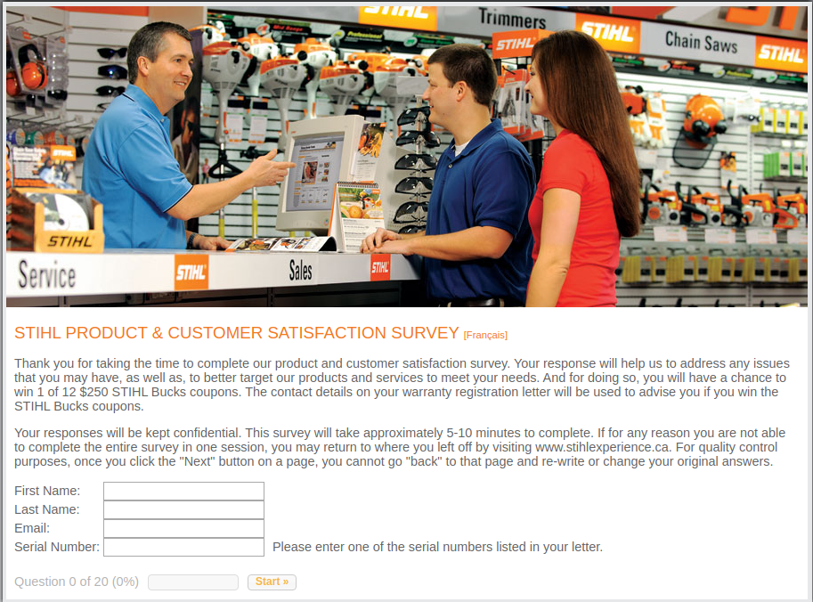 STIHL Product Customer Satisfaction Survey