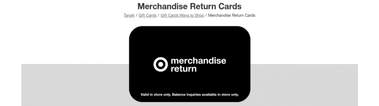Merchandise Return Cards Target