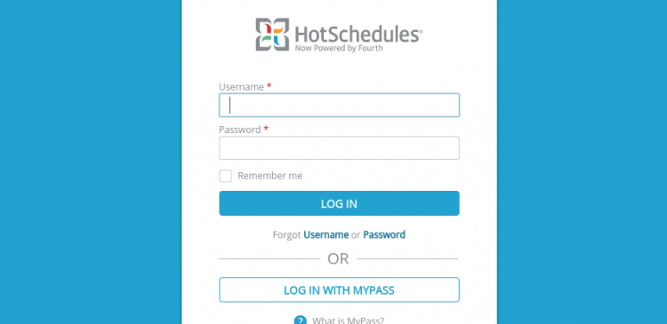 log in hot schedules