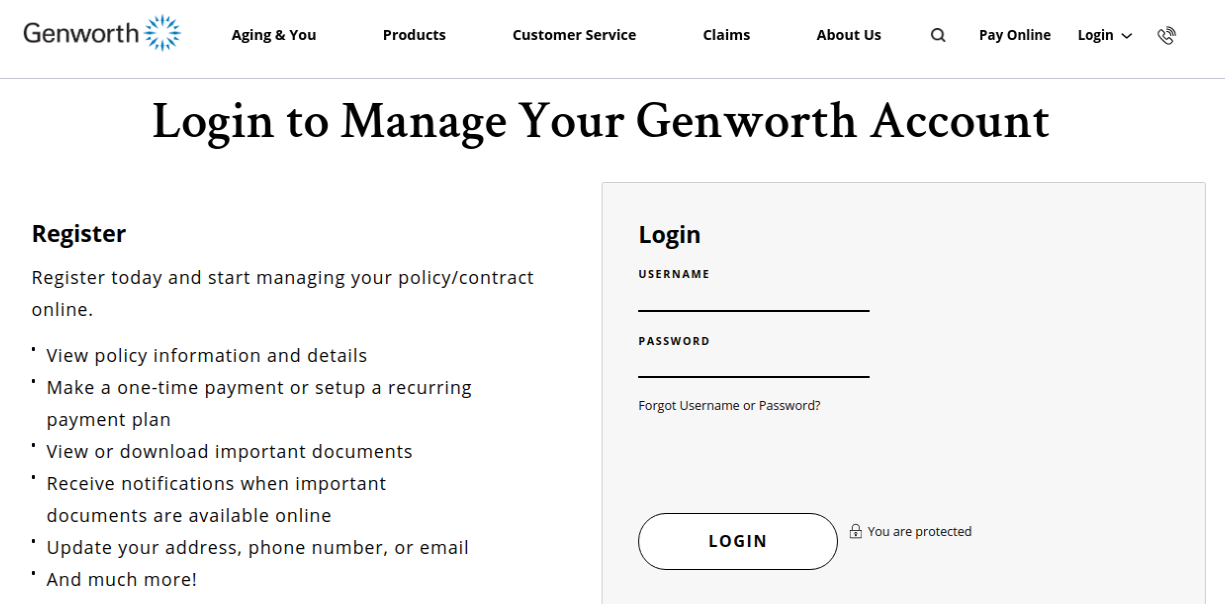 Genworth Customer Login