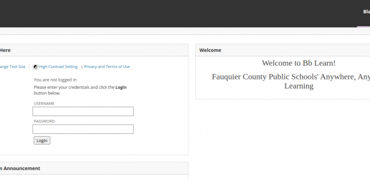 FCPS1 Blackboard Login