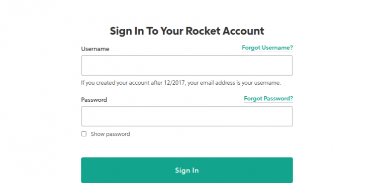 rocket mortgage login