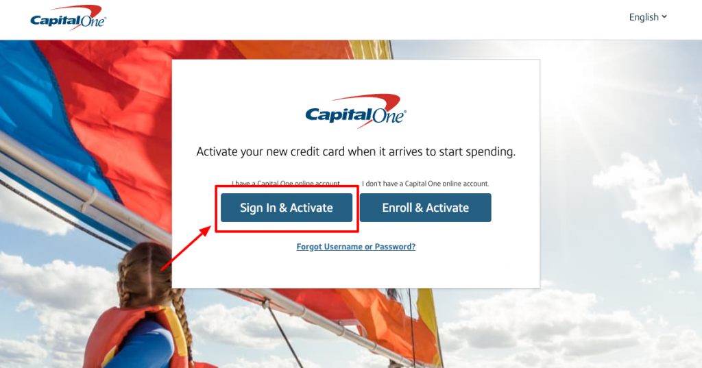 Activationg guide for Capital One Card Online