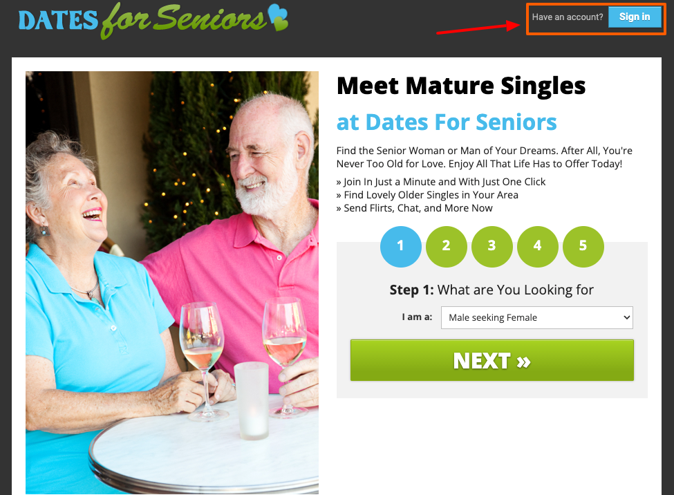 dating seniors login