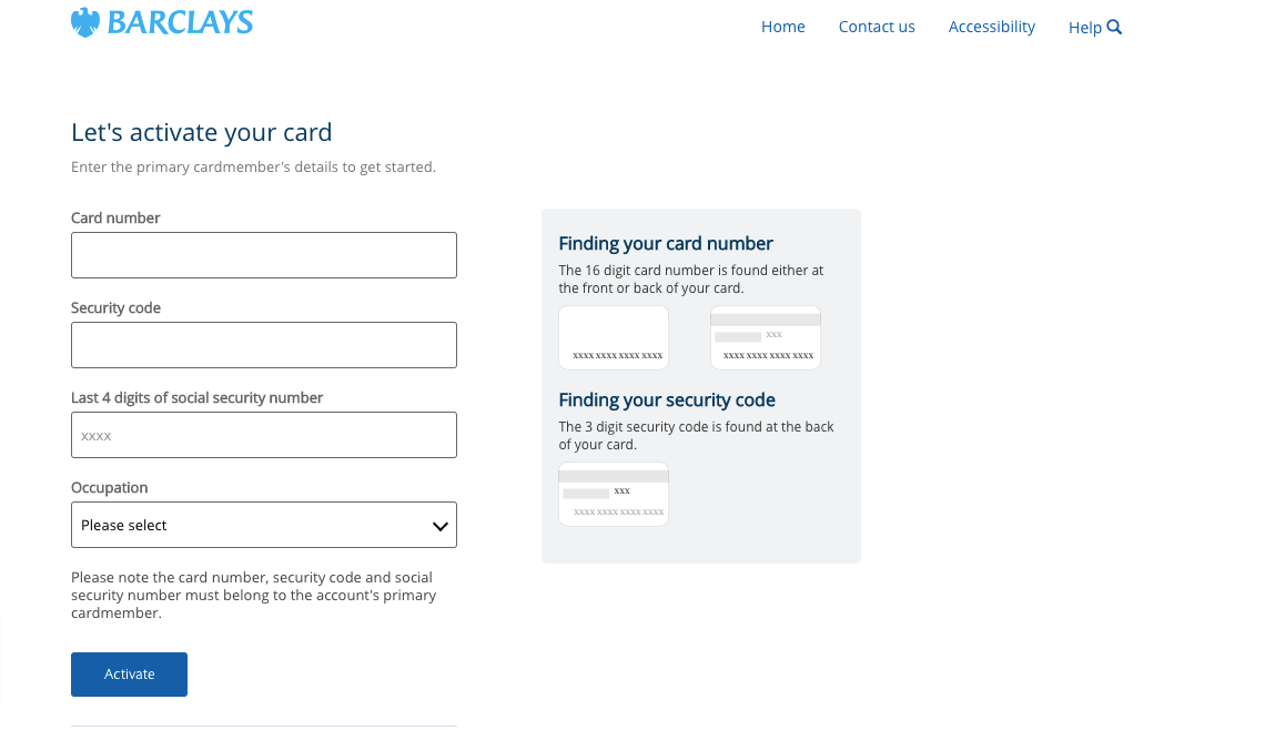 barclaycard activate