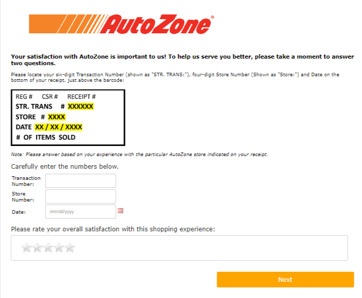 AutoZone Customer Satisfaction Survey